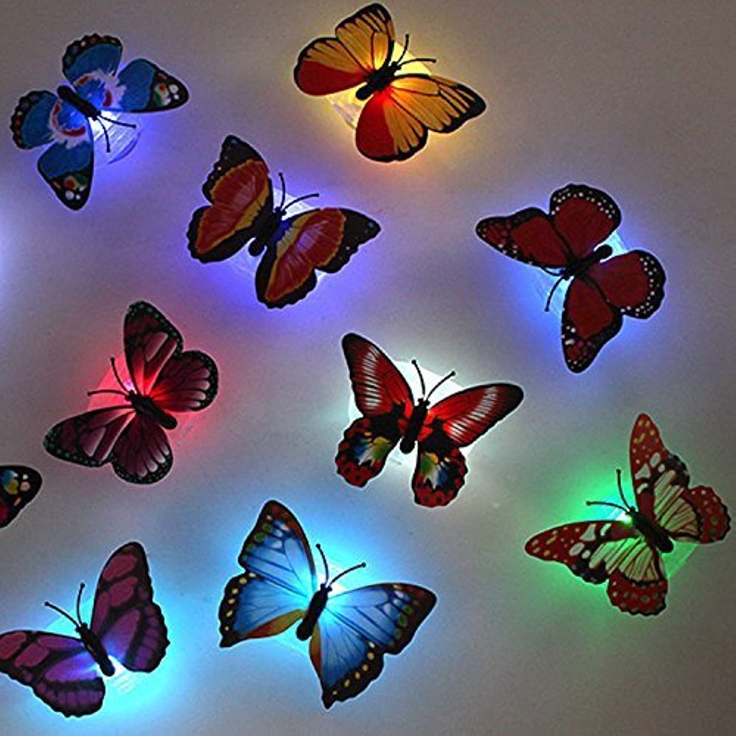 Takson Led Butterfly Decoration Light Butterfly Sticker Wall Light For Garden,Backyard,Lawn,Party,Festive(12Pcs)